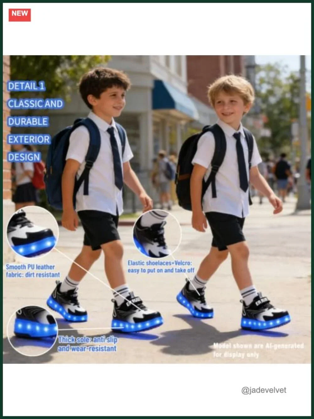 Unisex Roller Shoes Kids Light up Sneakers with Wheels Rechargeable LED